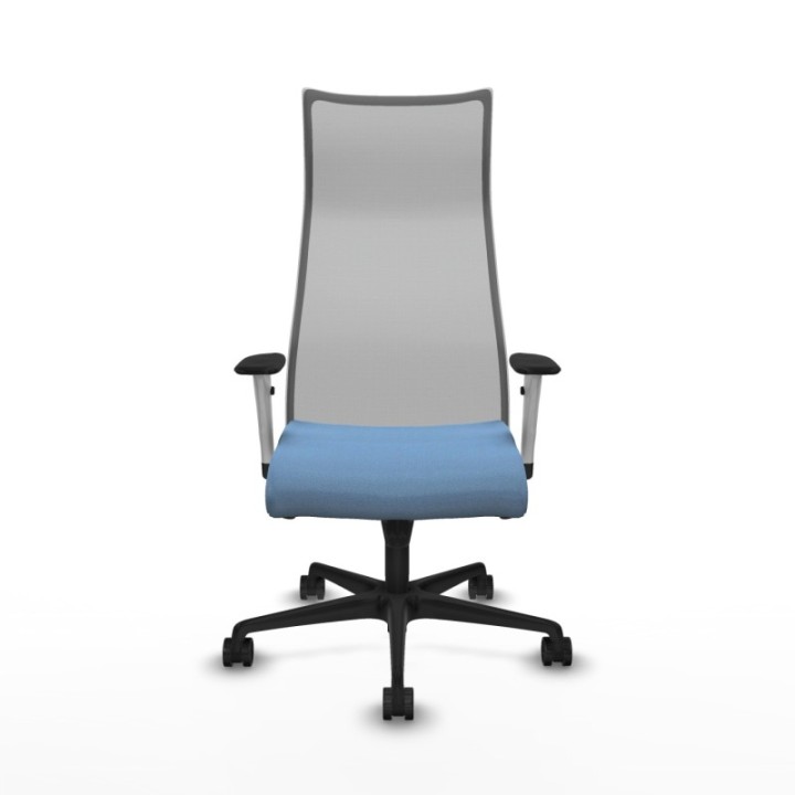 Albacete malla sincro malla gris bali azul cielo brazos blancos base nailon ruedas 65 mm nailon