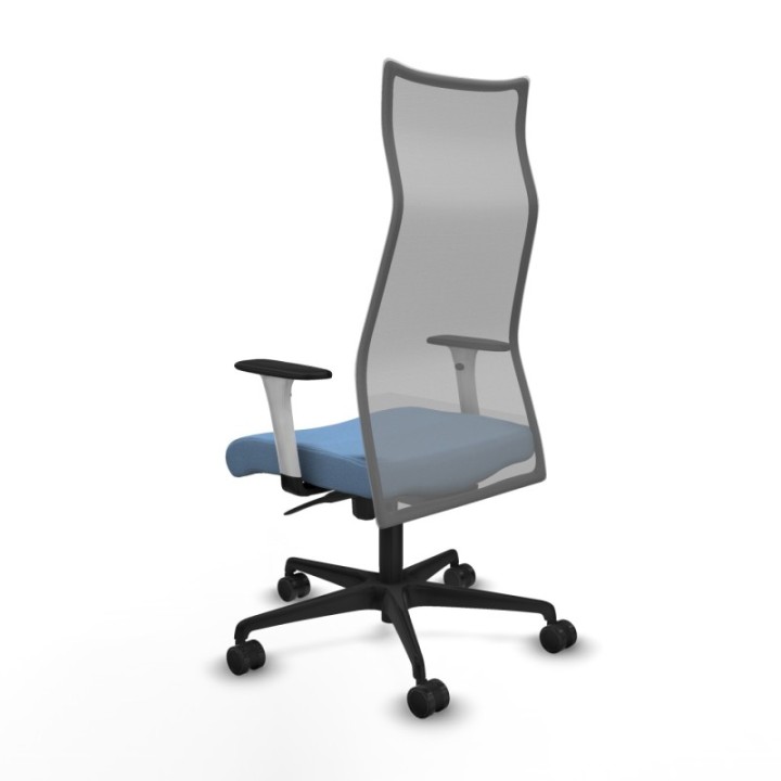 Albacete malla sincro malla gris bali azul cielo brazos blancos base nailon ruedas 65 mm nailon