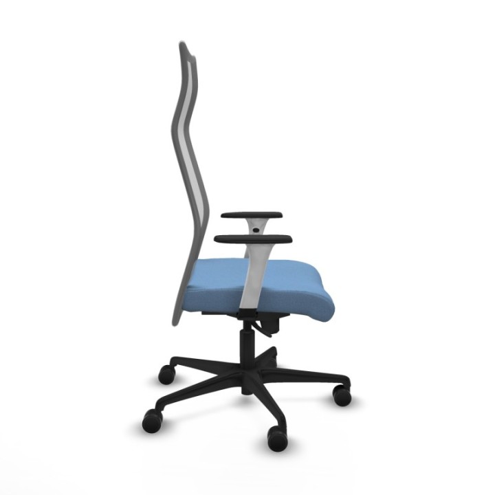 Albacete malla sincro malla gris bali azul cielo brazos blancos base nailon ruedas 65 mm nailon