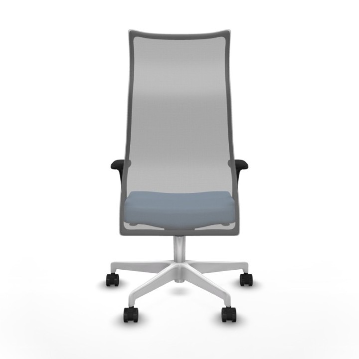 Albacete malla sincro malla gris bali azul cielo brazos 1D base blanca ruedas 65 mm nailon