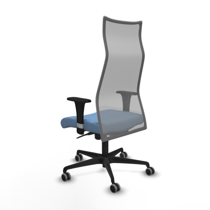 Albacete malla sincro malla gris bali azul cielo brazos 1D base nailon ruedas 65mm engomadas