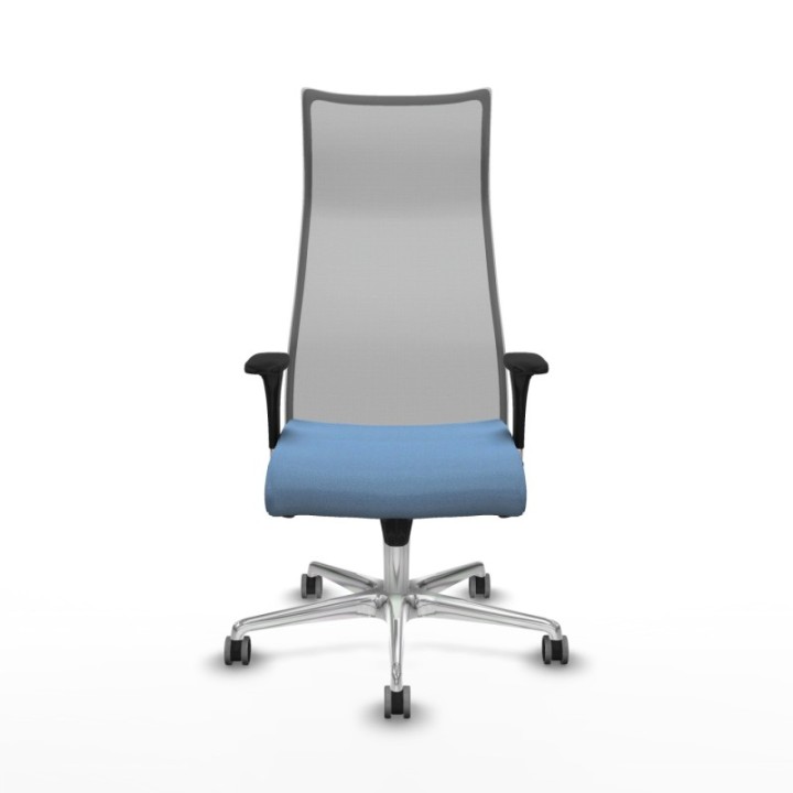 Albacete malla sincro malla gris bali azul cielo brazos 1D base aluminio ruedas 65mm engomadas