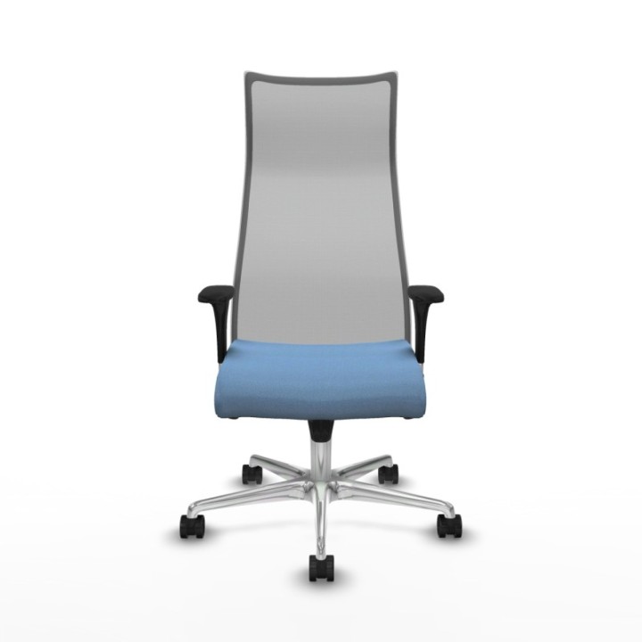 Albacete malla sincro malla gris bali azul cielo brazos 1D base aluminio ruedas 65 mm nailon