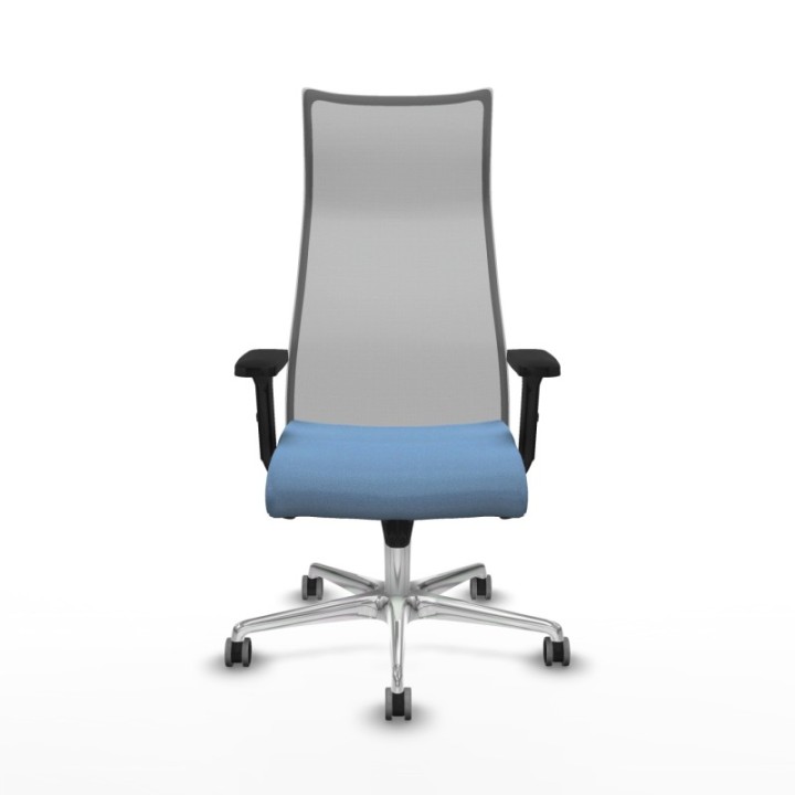 Albacete malla sincro malla gris bali azul cielo brazos 2D base aluminio ruedas 65mm engomadas