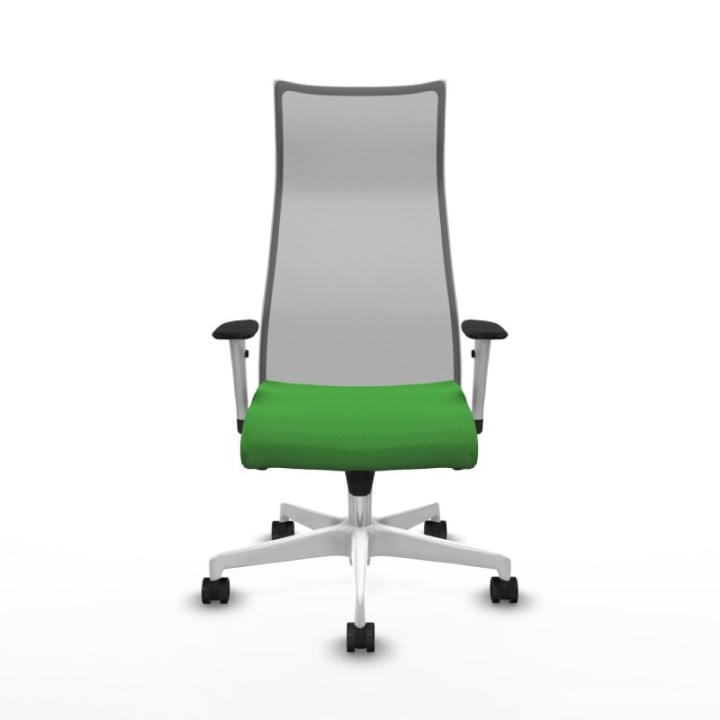 Albacete malla sincro malla gris bali verde brazos blancos base blanca ruedas 65 mm nailon