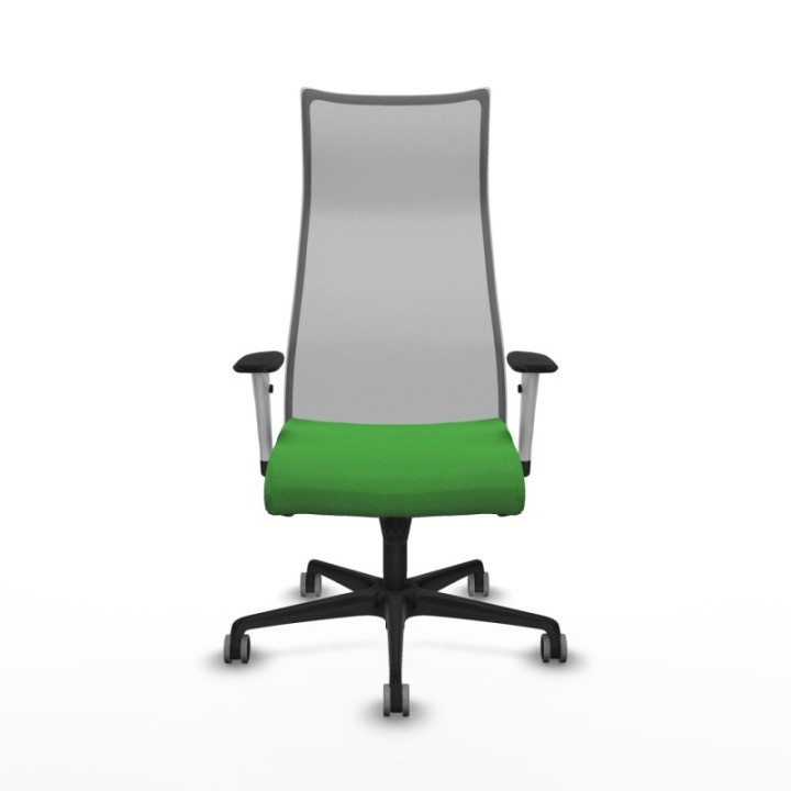 Albacete malla sincro malla gris bali verde brazos blancos base nailon ruedas 65mm engomadas