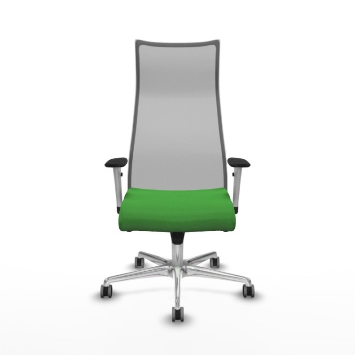 Albacete malla sincro malla gris bali verde brazos blancos base aluminio ruedas 65mm engomadas