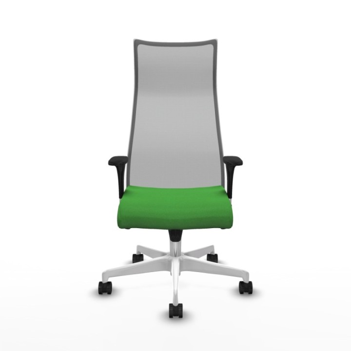 Albacete malla sincro malla gris bali verde brazos 1D base blanca ruedas 65 mm nailon