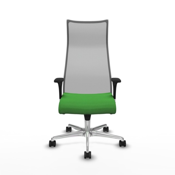 Albacete malla sincro malla gris bali verde brazos 1D base aluminio ruedas 65 mm nailon