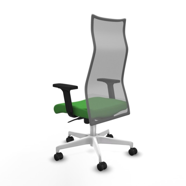 Albacete malla sincro malla gris bali verde brazos 2D base blanca ruedas 65 mm nailon