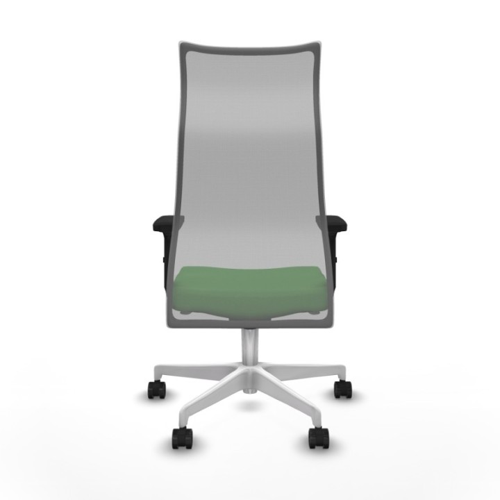 Albacete malla sincro malla gris bali verde brazos 2D base blanca ruedas 65 mm nailon