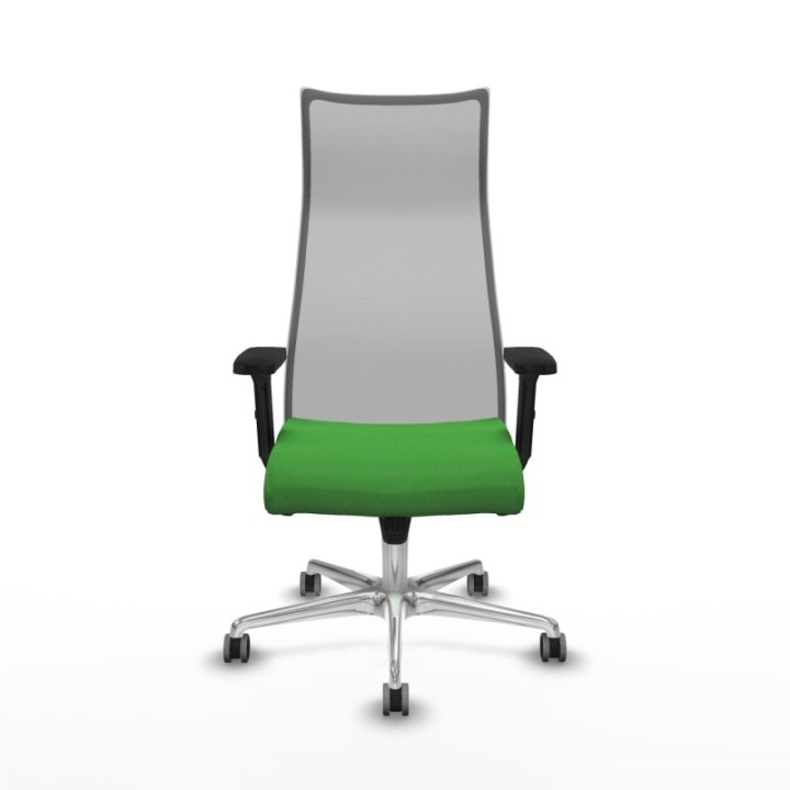 Albacete malla sincro malla gris bali verde brazos 2D base aluminio ruedas 65mm engomadas