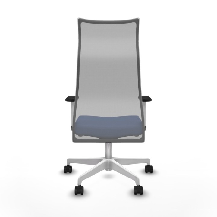 Albacete malla sincro malla gris bali azul marino brazos blancos base blanca ruedas 65 mm nailon