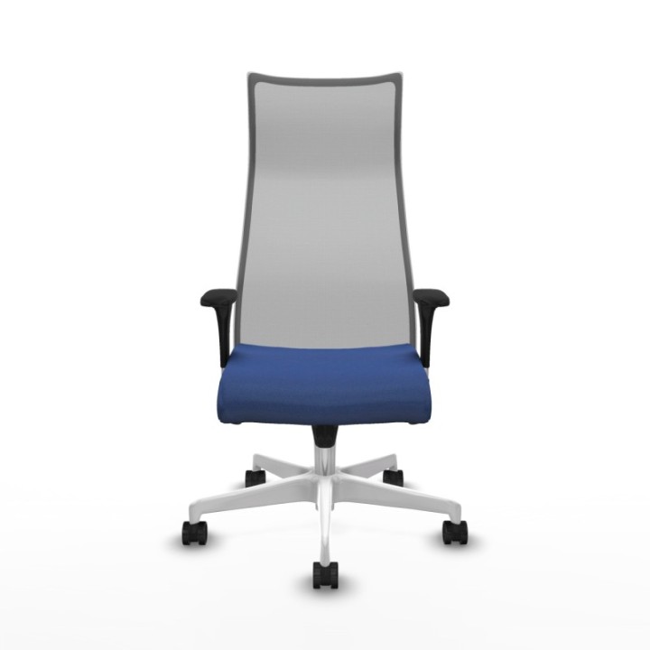 Albacete malla sincro malla gris bali azul marino brazos 1D base blanca ruedas 65 mm nailon