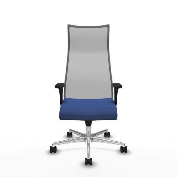 Albacete malla sincro malla gris bali azul marino brazos 1D base aluminio ruedas 65 mm nailon