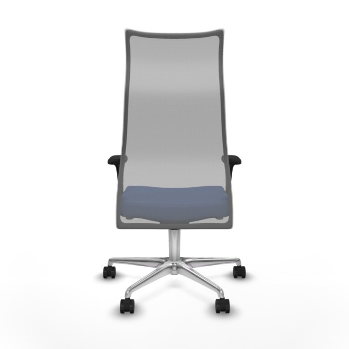 Albacete malla sincro malla gris bali azul marino brazos 1D base aluminio ruedas 65 mm nailon