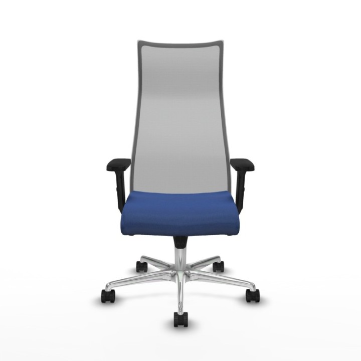 Albacete malla sincro malla gris bali azul marino brazos 2D base aluminio ruedas 65 mm nailon