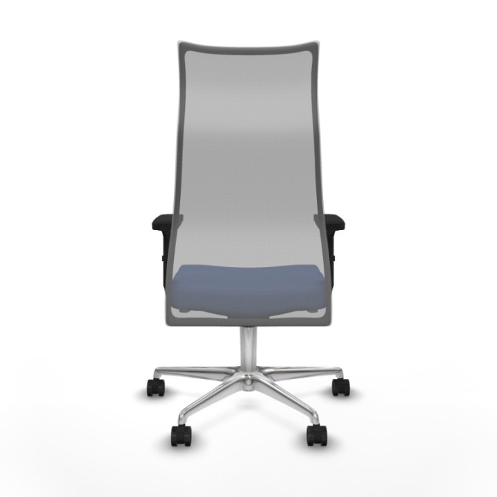 Albacete malla sincro malla gris bali azul marino brazos 2D base aluminio ruedas 65 mm nailon