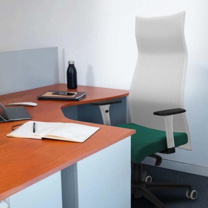 Albacete malla sincro malla gris bali gris brazos blancos base nailon ruedas 65mm engomadas