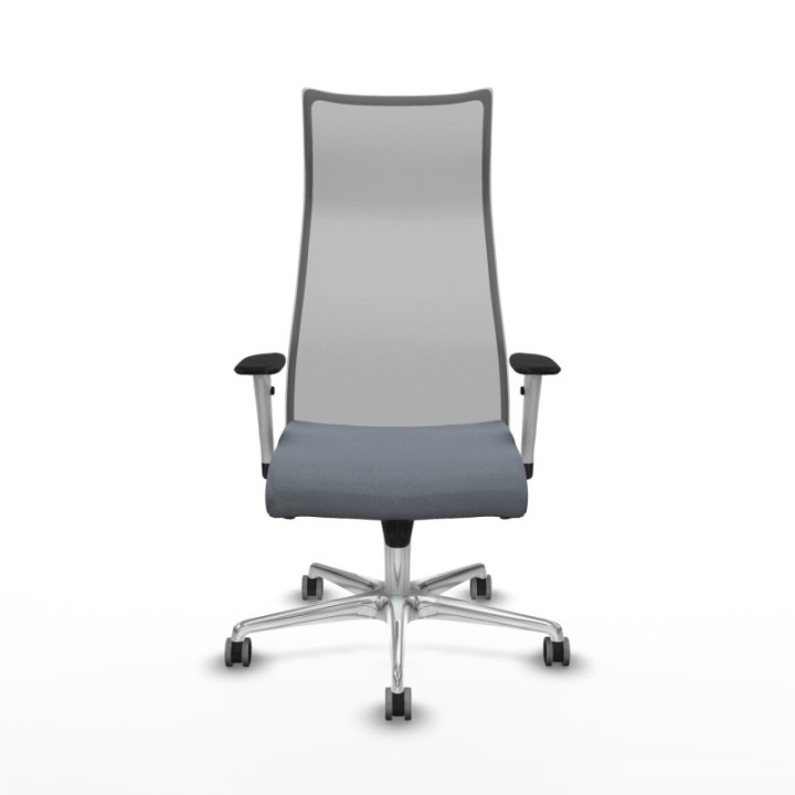 Albacete malla sincro malla gris bali gris brazos blancos base aluminio ruedas 65mm engomadas