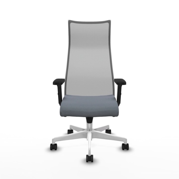 Albacete malla sincro malla gris bali gris brazos 2D base blanca ruedas 65 mm nailon