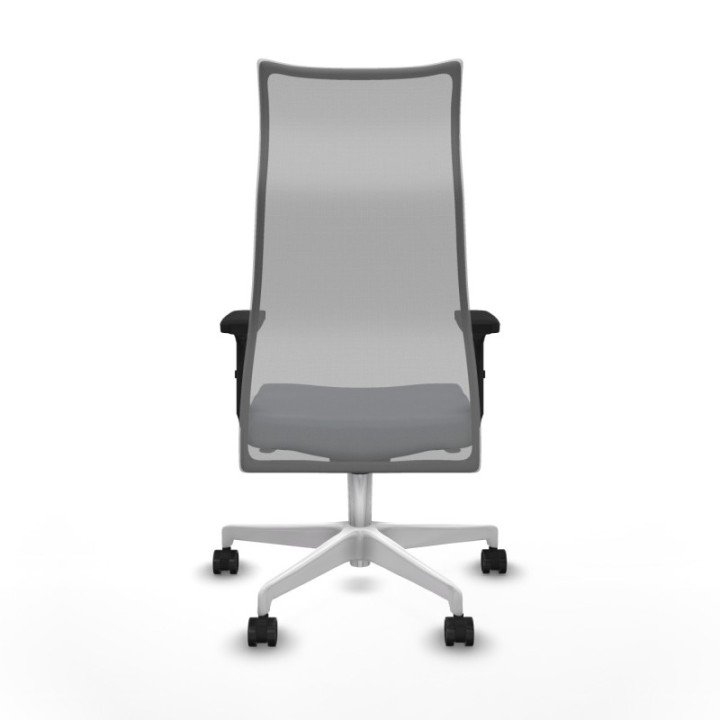 Albacete malla sincro malla gris bali gris brazos 2D base blanca ruedas 65 mm nailon