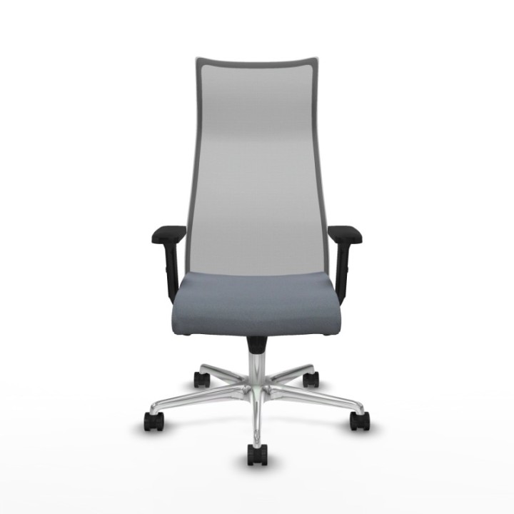 Albacete malla sincro malla gris bali gris brazos 2D base aluminio ruedas 65 mm nailon