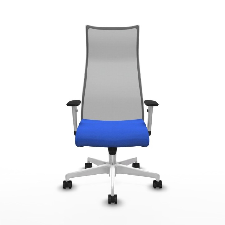 Albacete malla sincro malla gris bali azul brazos blancos base blanca ruedas 65 mm nailon