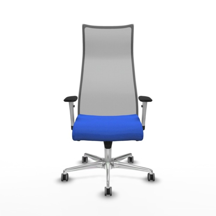 Albacete malla sincro malla gris bali azul brazos blancos base aluminio ruedas 65mm engomadas