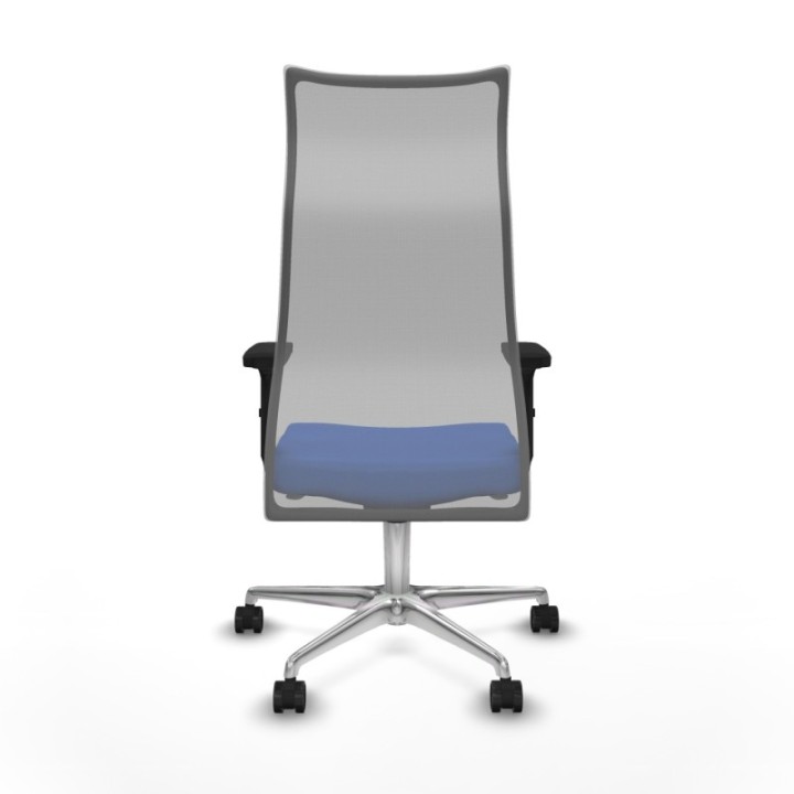 Albacete malla sincro malla gris bali azul brazos 2D base aluminio ruedas 65 mm nailon