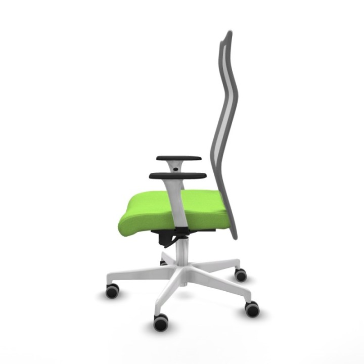 Albacete malla sincro malla gris bali pistacho brazos blancos base blanca ruedas 65mm engomadas