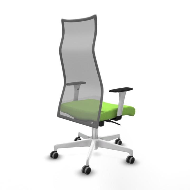 Albacete malla sincro malla gris bali pistacho brazos blancos base blanca ruedas 65mm engomadas