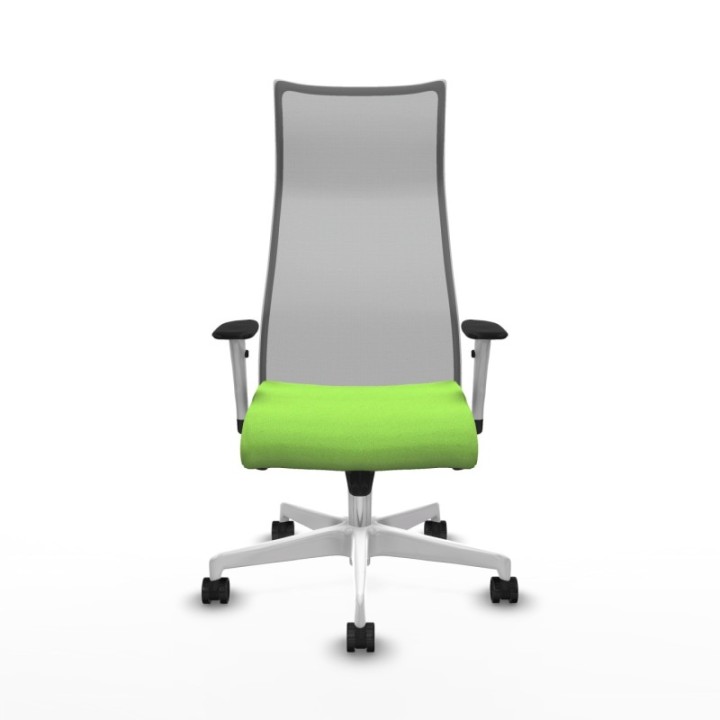 Albacete malla sincro malla gris bali pistacho brazos blancos base blanca ruedas 65 mm nailon