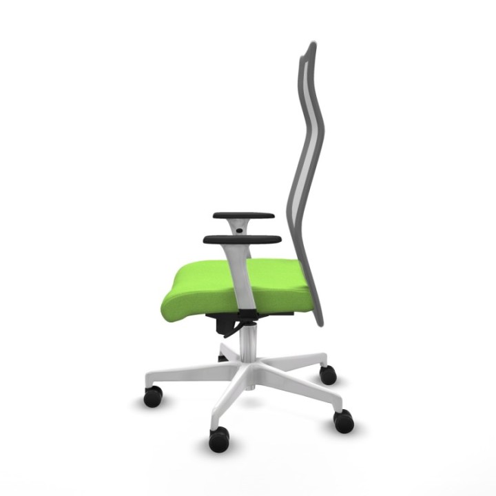 Albacete malla sincro malla gris bali pistacho brazos blancos base blanca ruedas 65 mm nailon