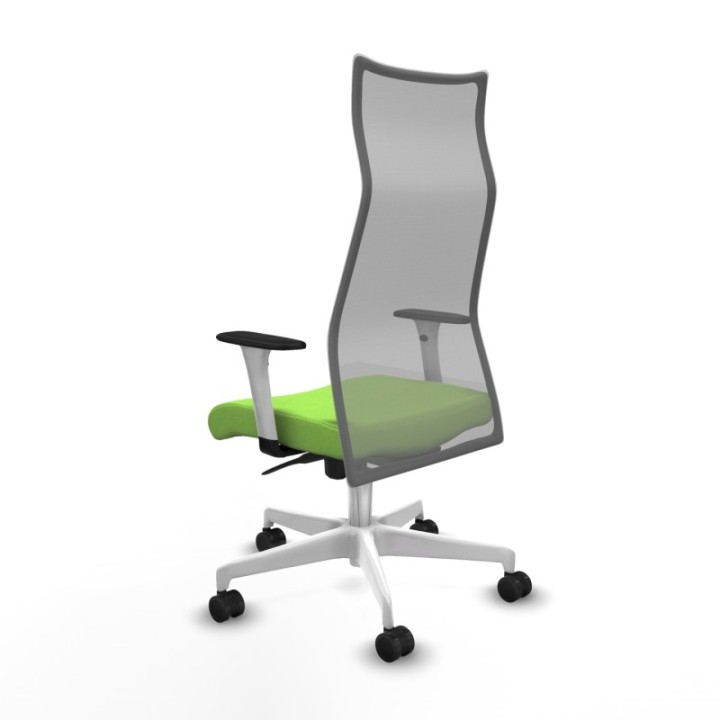 Albacete malla sincro malla gris bali pistacho brazos blancos base blanca ruedas 65 mm nailon