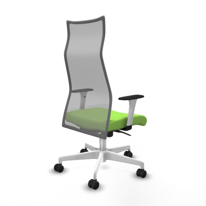 Albacete malla sincro malla gris bali pistacho brazos blancos base blanca ruedas 65 mm nailon