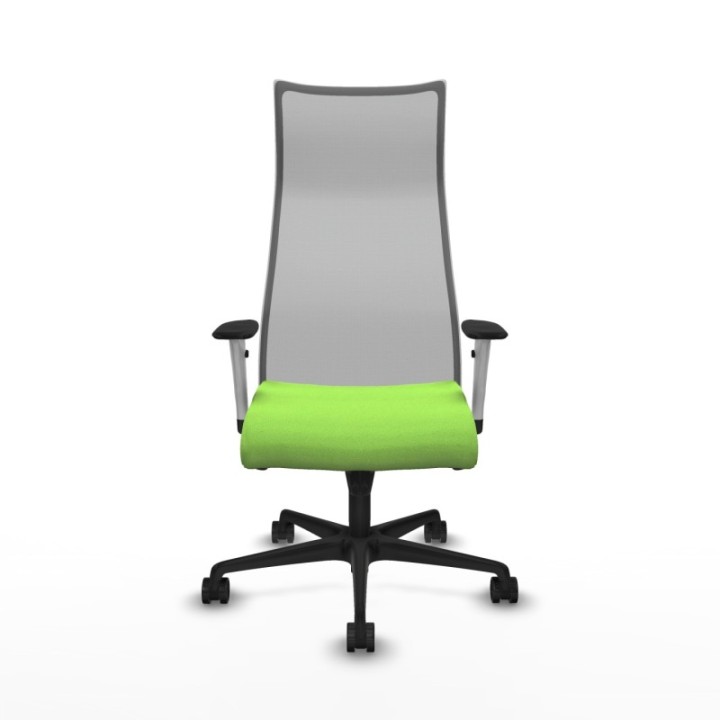 Albacete malla sincro malla gris bali pistacho brazos blancos base nailon ruedas 65 mm nailon