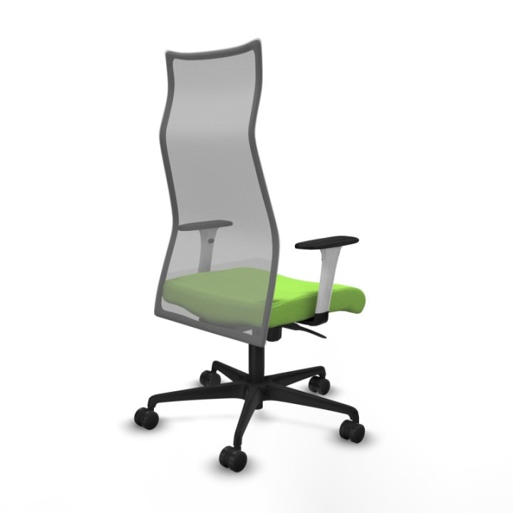 Albacete malla sincro malla gris bali pistacho brazos blancos base nailon ruedas 65 mm nailon