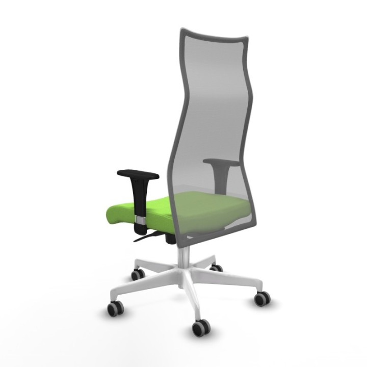 Albacete malla sincro malla gris bali pistacho brazos 1D base blanca ruedas 65mm engomadas