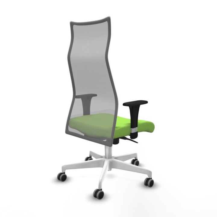 Albacete malla sincro malla gris bali pistacho brazos 1D base blanca ruedas 65mm engomadas