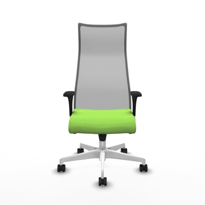 Albacete malla sincro malla gris bali pistacho brazos 1D base blanca ruedas 65 mm nailon