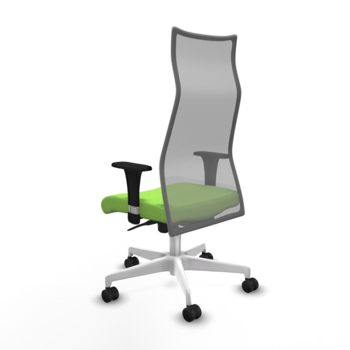 Albacete malla sincro malla gris bali pistacho brazos 1D base blanca ruedas 65 mm nailon