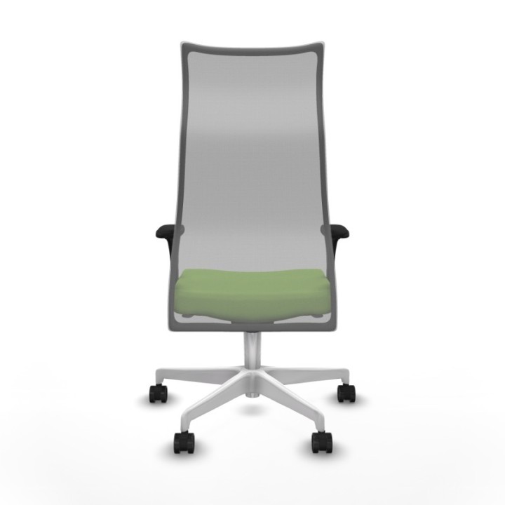 Albacete malla sincro malla gris bali pistacho brazos 1D base blanca ruedas 65 mm nailon