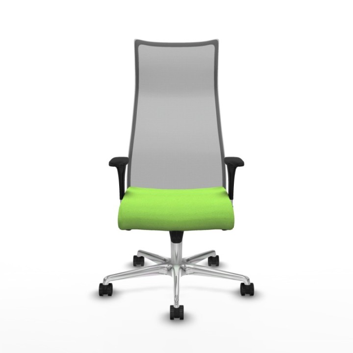 Albacete malla sincro malla gris bali pistacho brazos 1D base aluminio ruedas 65 mm nailon