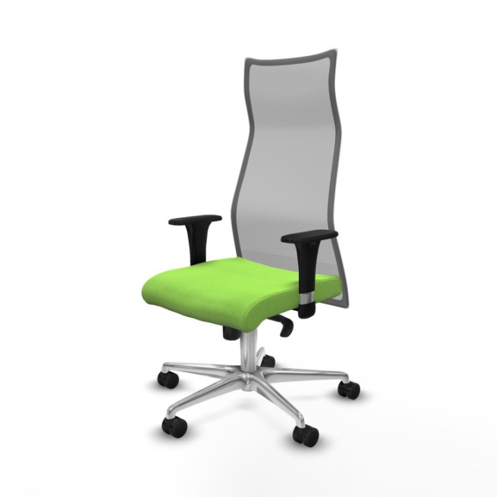 Albacete malla sincro malla gris bali pistacho brazos 1D base aluminio ruedas 65 mm nailon