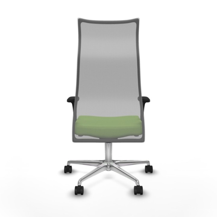 Albacete malla sincro malla gris bali pistacho brazos 1D base aluminio ruedas 65 mm nailon