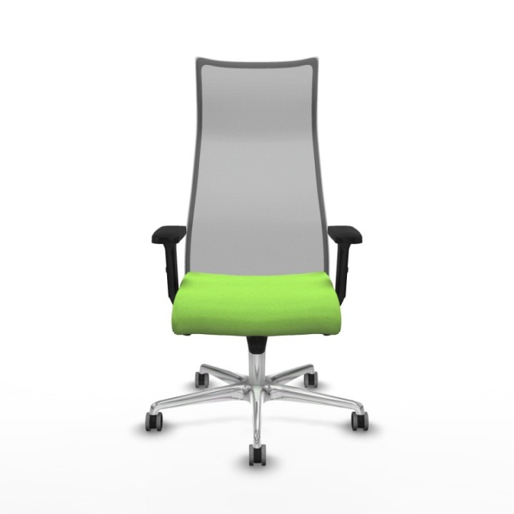 Albacete malla sincro malla gris bali pistacho brazos 2D base aluminio ruedas 65mm engomadas