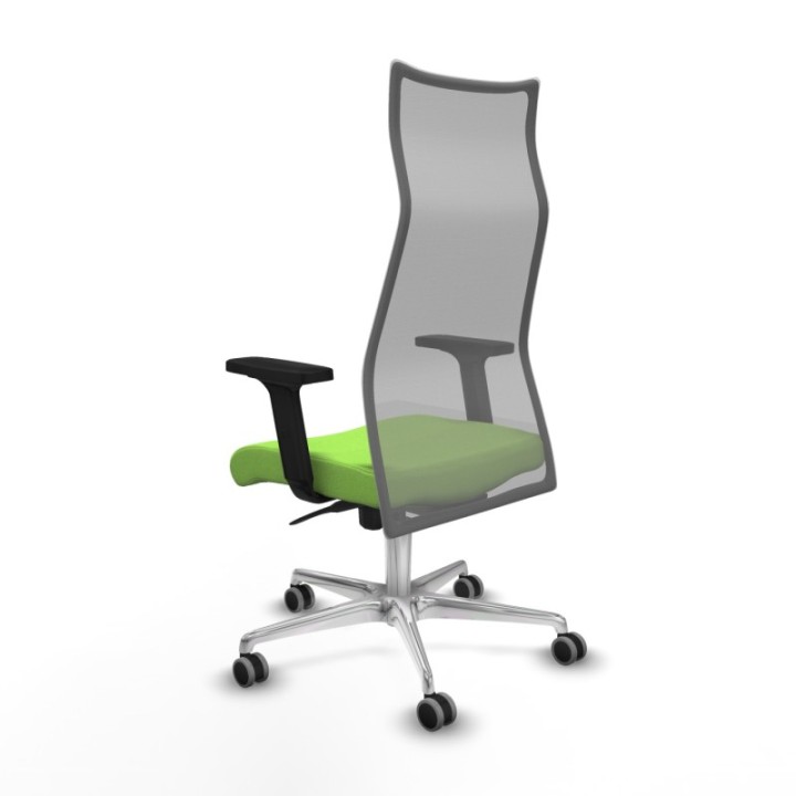 Albacete malla sincro malla gris bali pistacho brazos 2D base aluminio ruedas 65mm engomadas