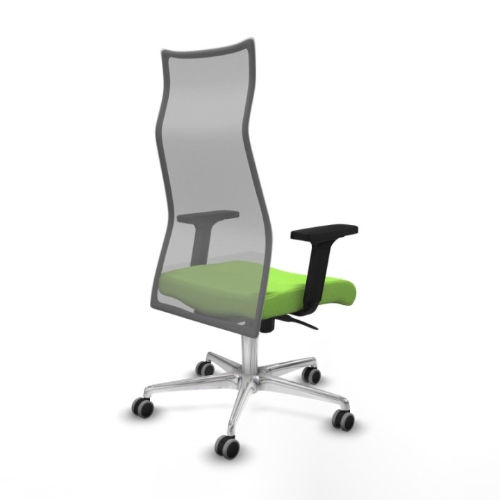 Albacete malla sincro malla gris bali pistacho brazos 2D base aluminio ruedas 65mm engomadas