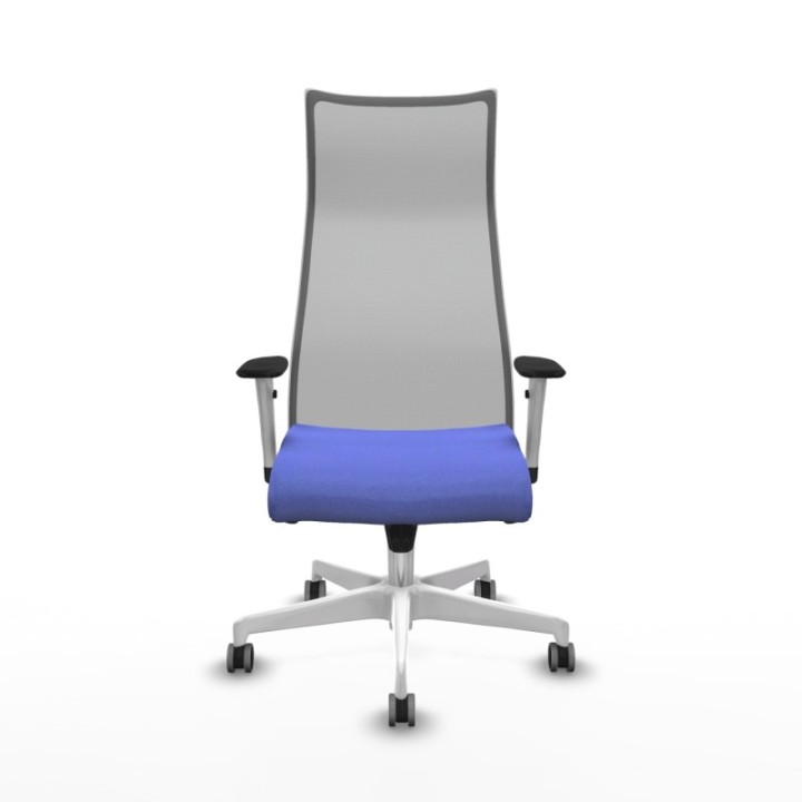 Albacete malla sincro malla gris bali azul claro brazos blancos base blanca ruedas 65mm engomadas